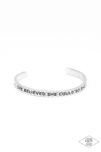 She Believed She Could - Silver Bracelet
