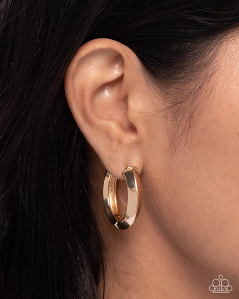 Hinged Homage - Gold Hinged Earrings