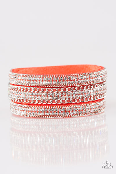 Dangerously Drama - Orange Wrap Urban Bracelet