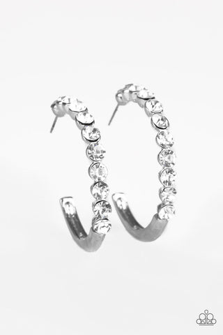 My Kind Of Shine - White Hoop Earrings