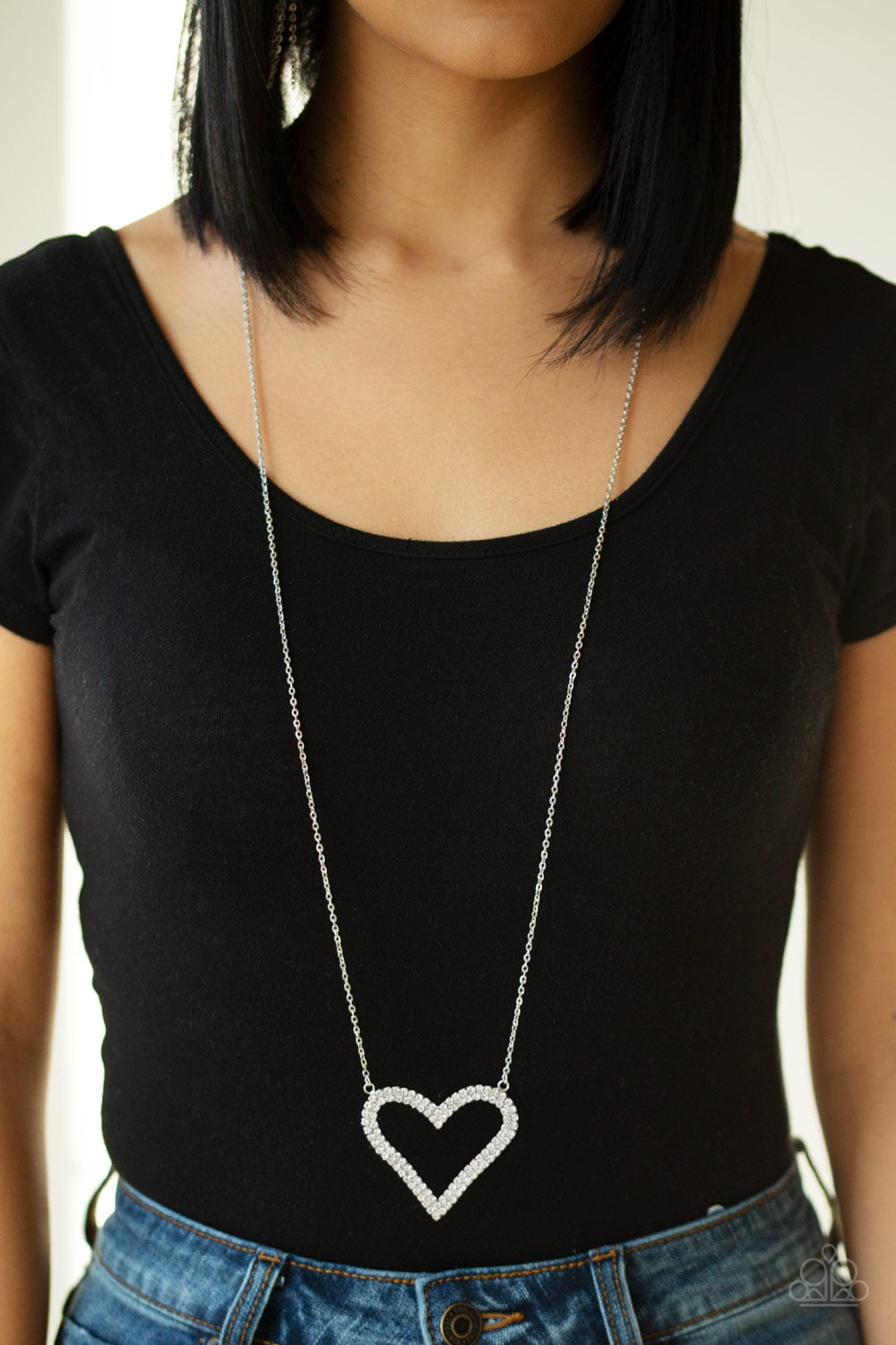 Pull Some HEART-strings - White Necklace