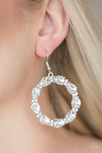 Ring Around The Rhinestone - White Earrings