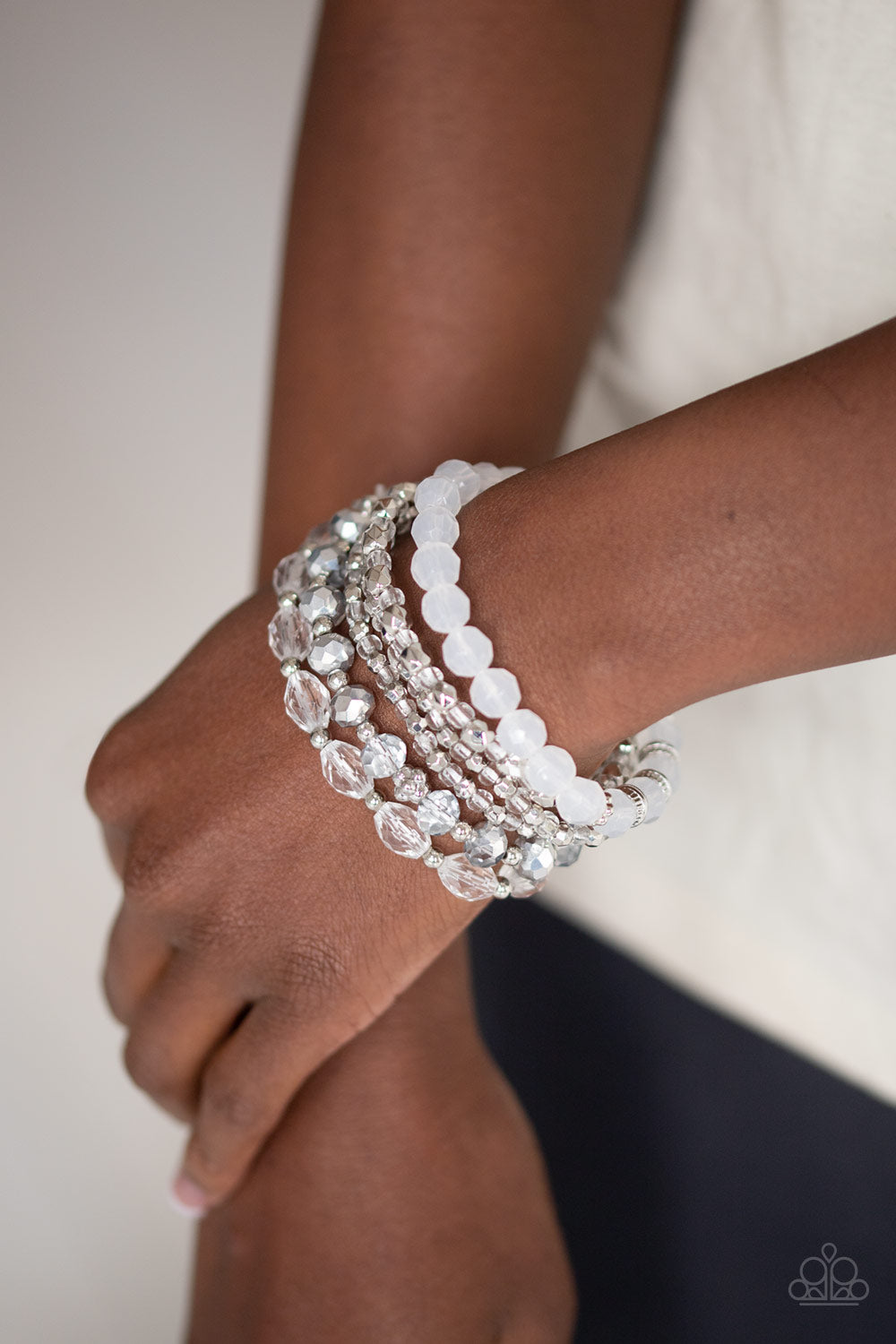 Crystal Collage - White Bracelet