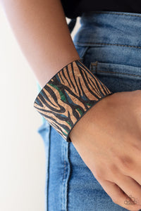 Show Your True Stripes - Blue Cork Bracelet