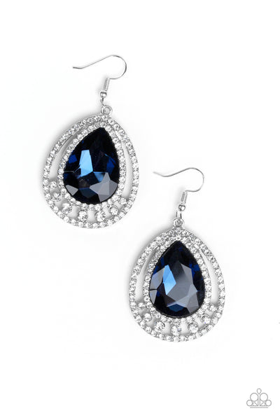 All Rise For Her Majesty - Blue Earrings