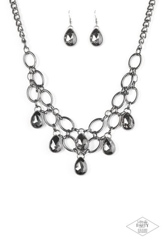 Show-Stopping Shimmer - Black Necklace