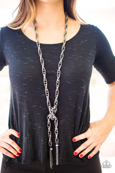 SCARF'ed For Attention - Gunmetal Necklace