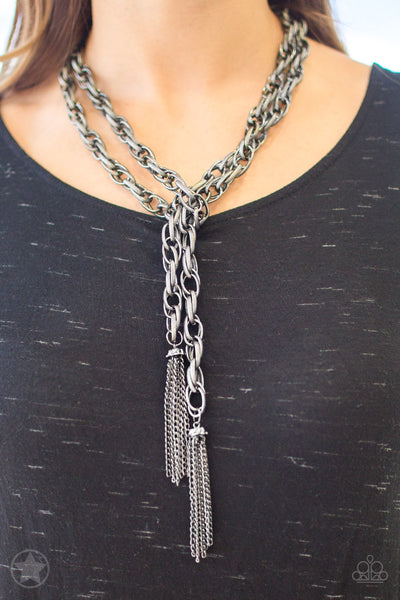 SCARF'ed For Attention - Gunmetal Necklace