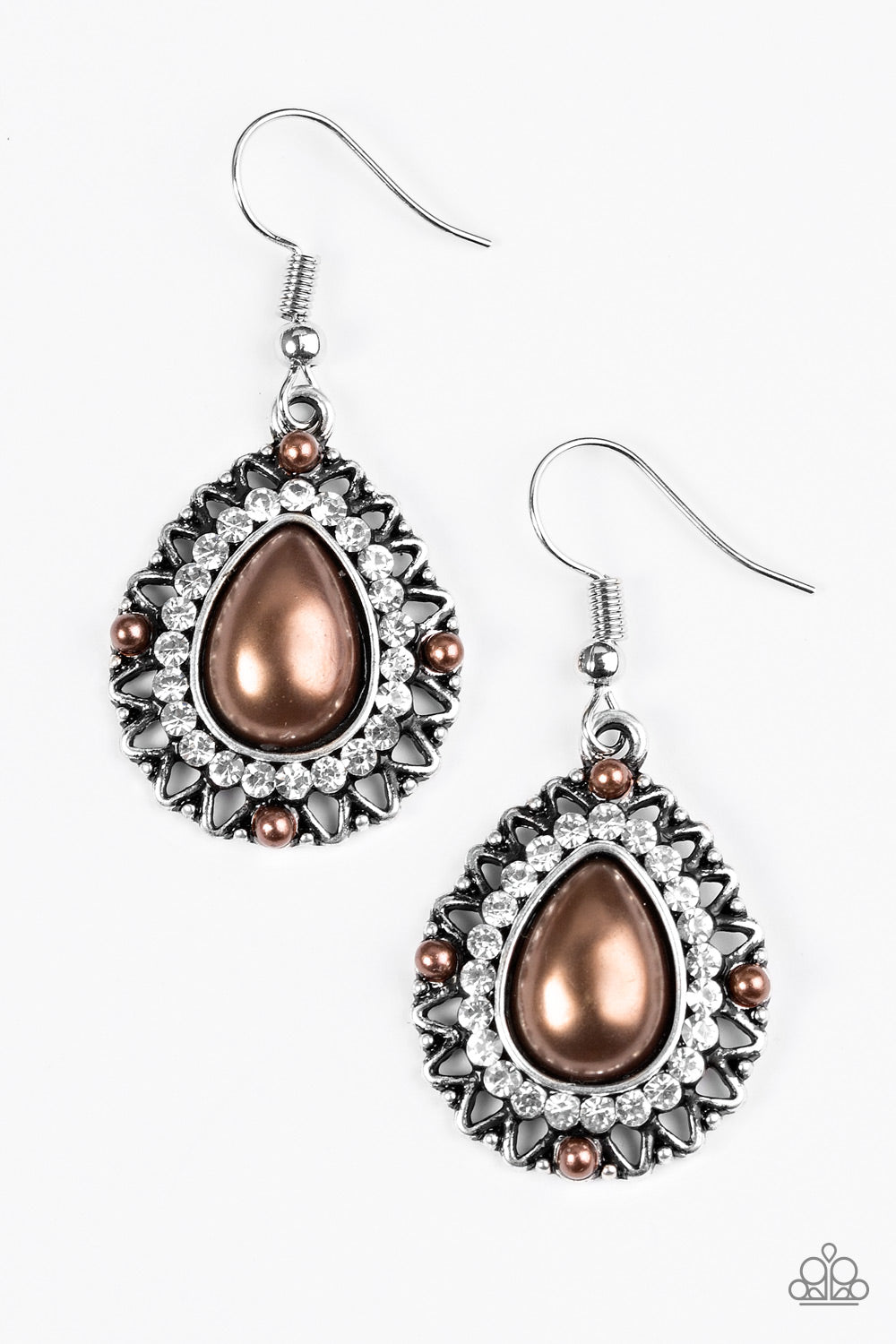 Red Carpet Sparkle - Brown Earrings