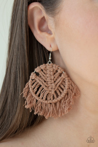 All About MACRAME - Brown Earrings