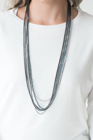 Colorful Calamity - Blue Necklace