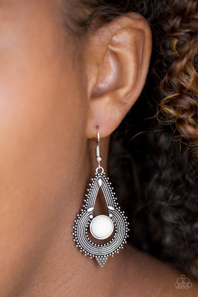 Zoomin' Zumba - White Earrings