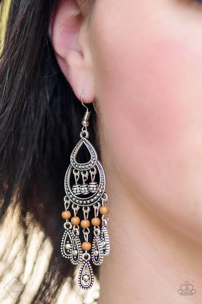 Eastern Excursion - Brown Earrings