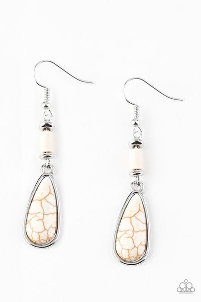 Courageously Canyon - White Earrings