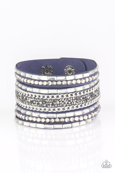 Rhinestone Rumble - Blue Urban Bracelet