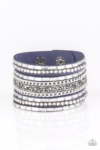 Rhinestone Rumble - Blue Urban Bracelet