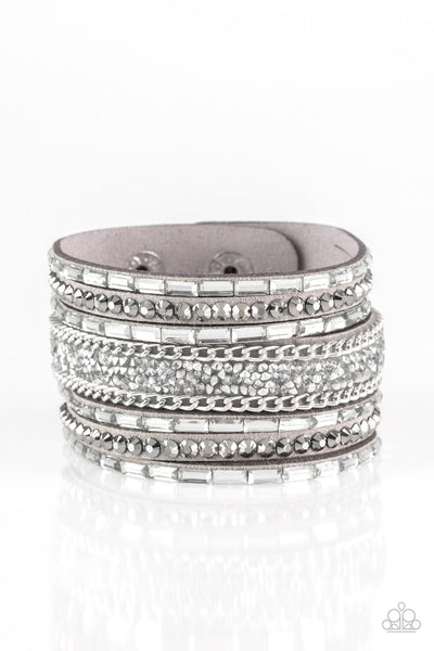 Rhinestone Rumble - Silver Urban Bracelet