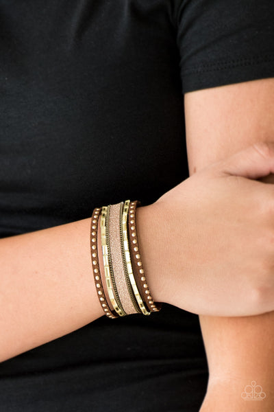 Seize The Sass - Brass Wrap Urban Bracelet