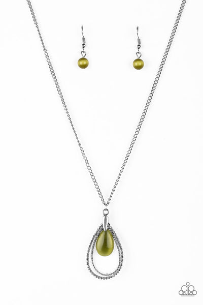 Teardrop Tranquility - Green Necklace