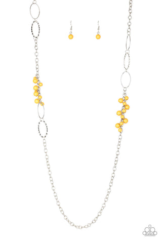 Flirty Foxtrot - Yellow Necklace