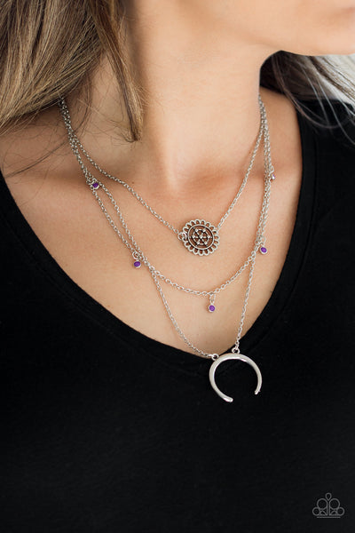 Lunar Lotus - Purple Necklace