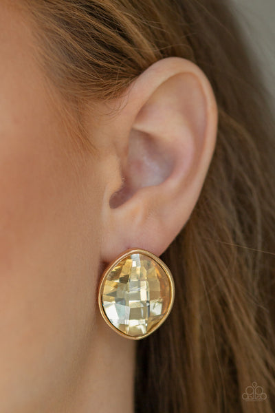 Movie Star Sparkle - Gold Earrings
