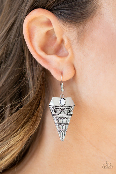 Jurassic Journey - White Earrings