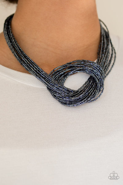 Knotted Knockout - Blue Necklace