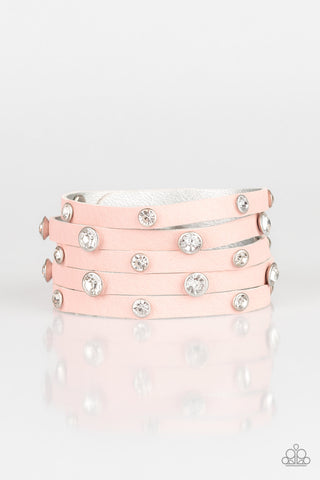 Rhinestone Reputation - Pink Wrap Urban Bracelet