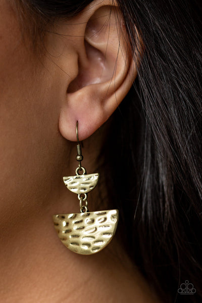 Triassic Triangles - Brass Earrings