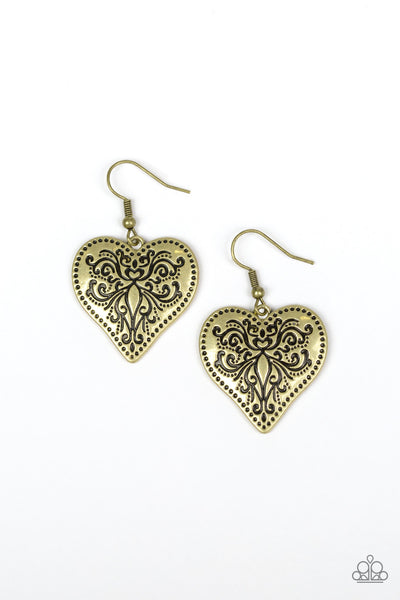 Western Heart - Brass Earrings
