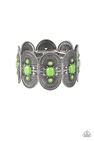 Turn Up The TROPICAL Heat - Green Bracelet