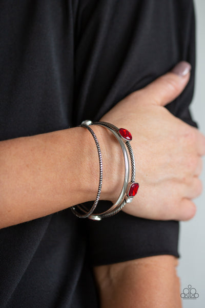 City Slicker Sleek - Red Bangle Bracelet