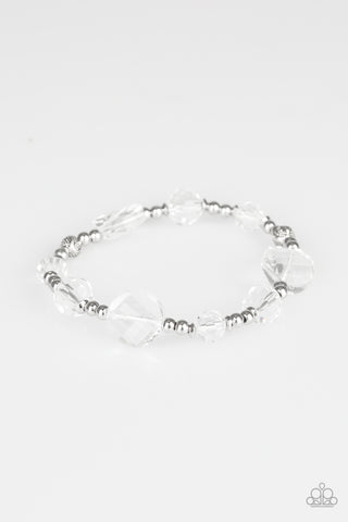 Starry-Eyed Elegance - White Bracelet