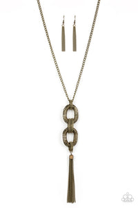 Enmeshed in Mesh - Brass Necklace