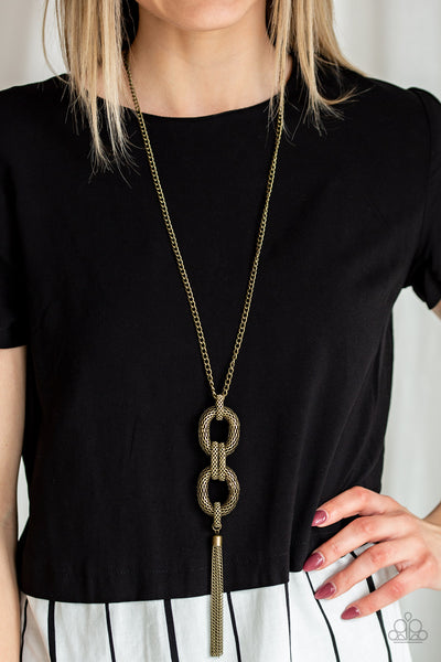 Enmeshed in Mesh - Brass Necklace