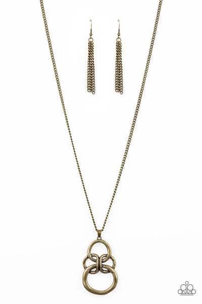 Courageous Contour - Brass Necklace