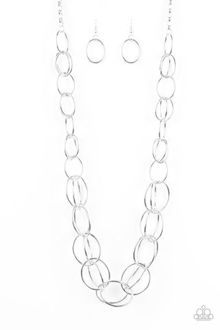 Elegantly Ensnared - Silver Necklace