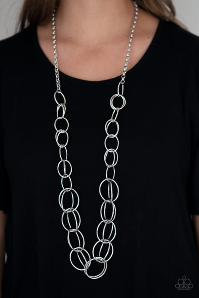 Elegantly Ensnared - Silver Necklace