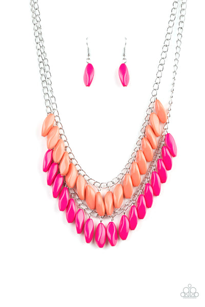 Beaded Boardwalk - Pink Necklace