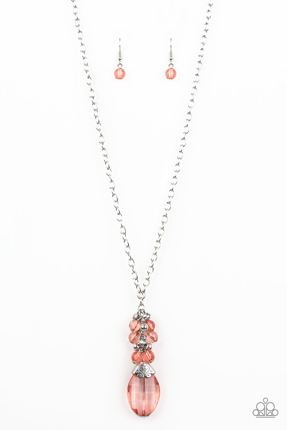 Crystal Cascade - Orange Necklace