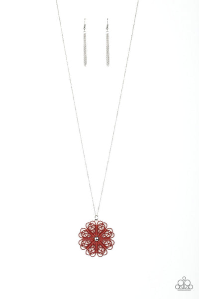 Spin Your PINWHEELS - Red Necklace