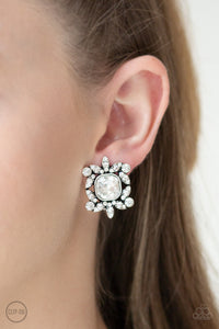 First-Rate Famous - White Clip-On Earrings