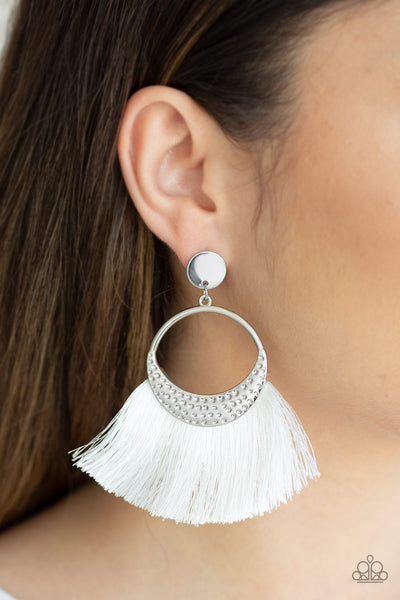 Spartan Spirit - White Earrings