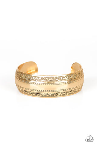 Desert Peaks - Gold Cuff Bracelet