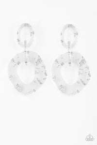 Confetti Congo - White Earrings