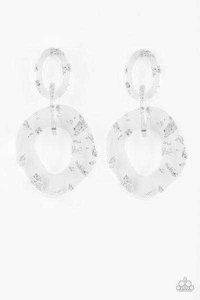 Confetti Congo - White Earrings