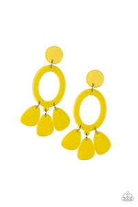 Sparkling Shores - Yellow Acrylic Earrings