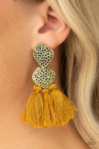 Tenacious Tassel - Yellow Earrings