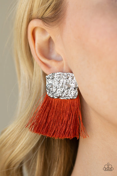 Plume Bloom - Orange Earrings
